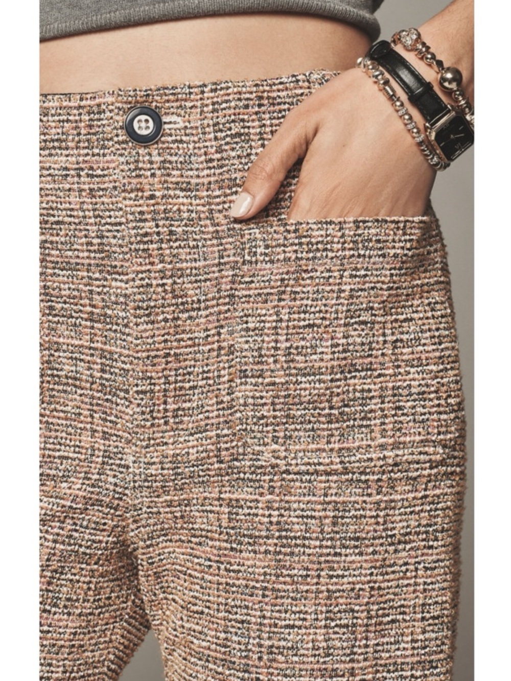 Anthropologie Maeve The Colette Tweed Crop Wide Leg Pants - Picture 6 of 7